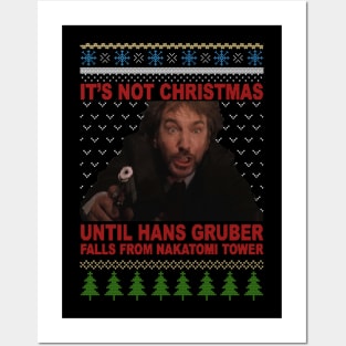 Hans Gruber Ugly Christmas Sweater Posters and Art